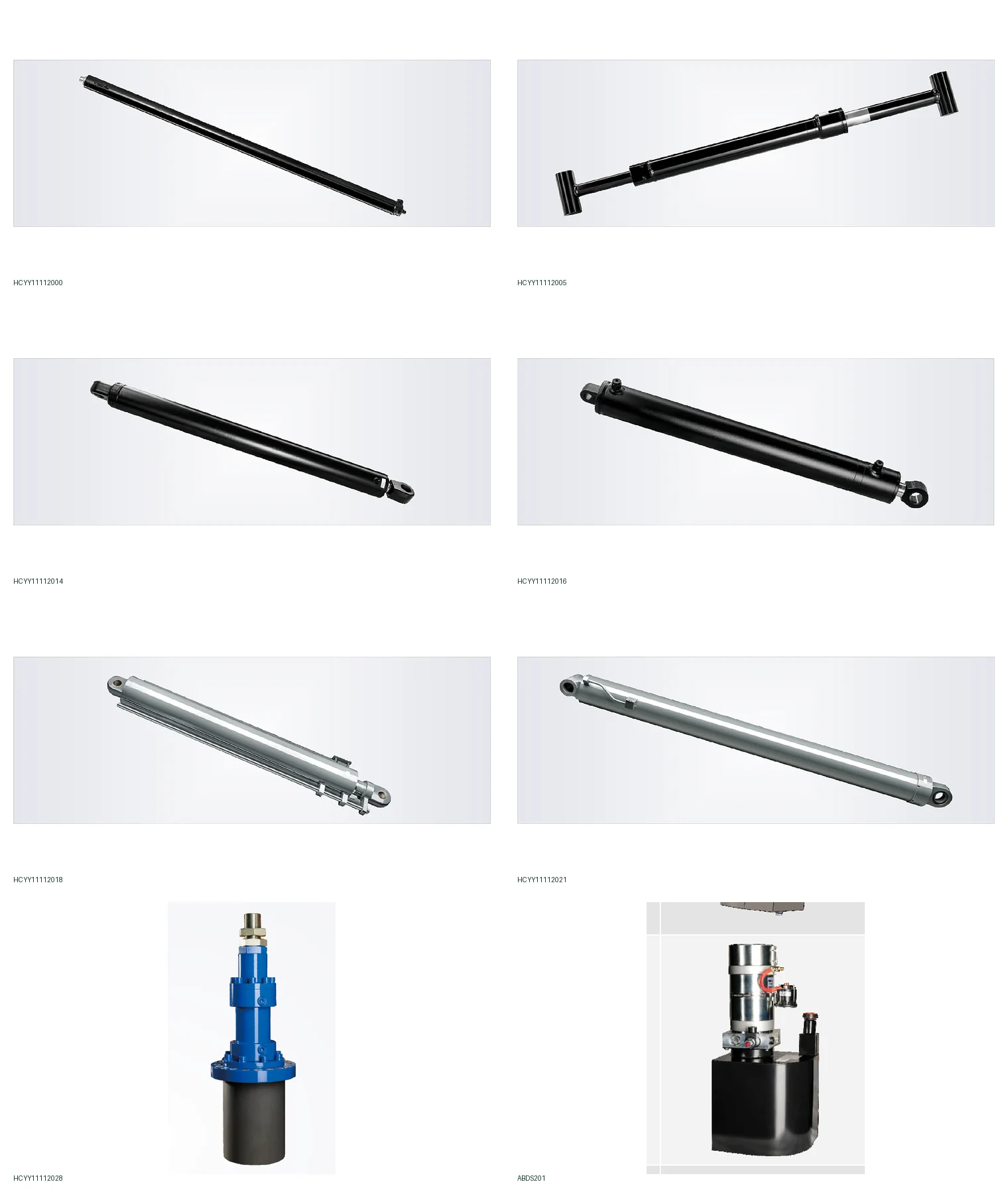 Catalogue-supported HUACHANG hydraulic cylinder and power unit range