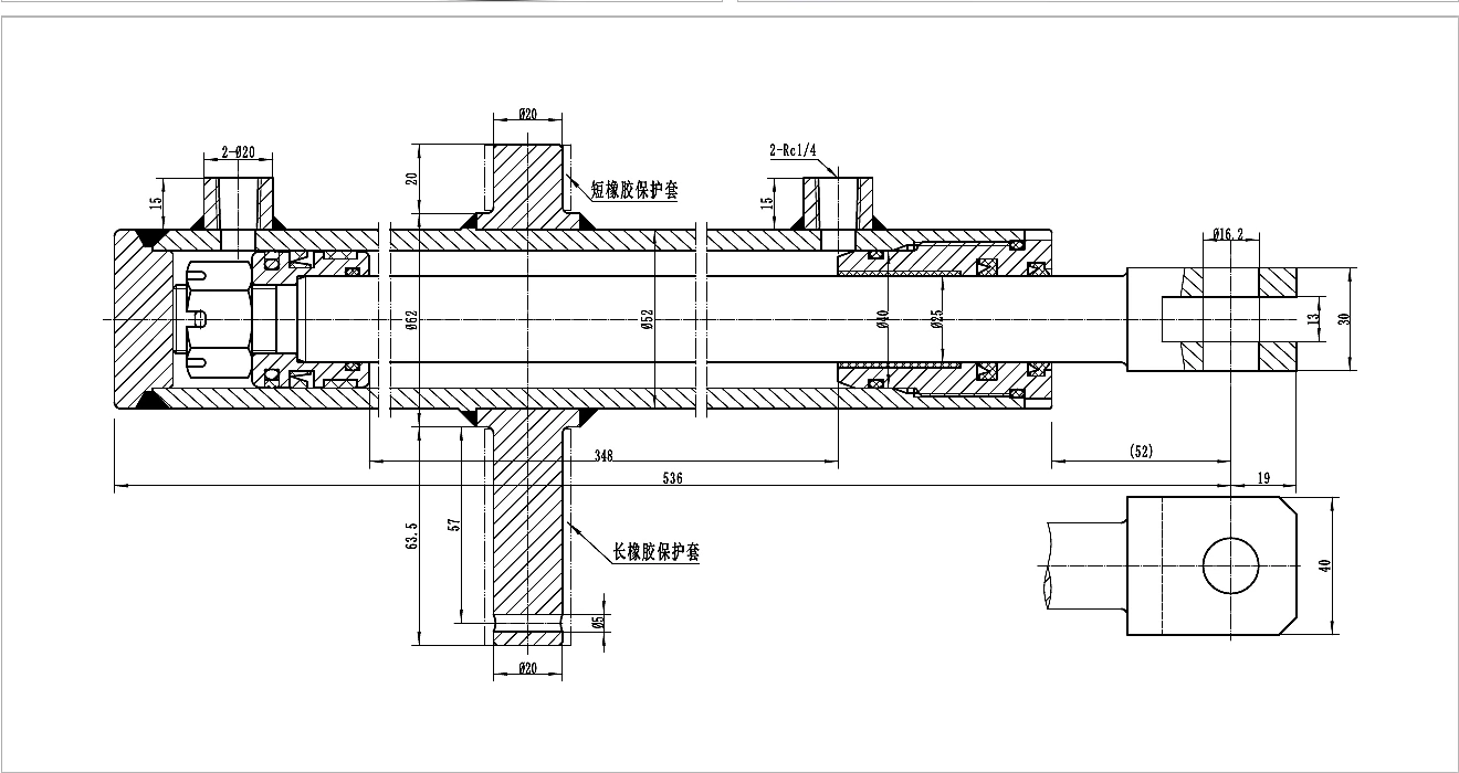 Catalogue technical drawing and evidence for HCYY11112017 Towing and Lifting Cylinder